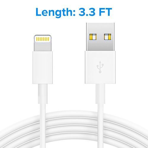 White 3.3ft iPhone to USB Round Cable in Premium Packaging