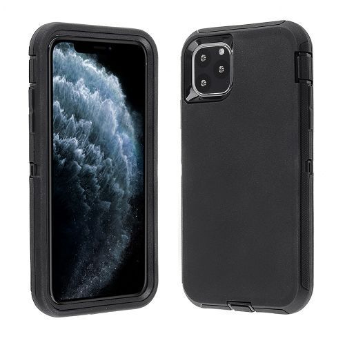 Apple iPhone 11 Pro Max Tough Pro Case with Holster Clip – Black PC Hard Cover & Soft TPU Bumper for Enhanced Protection