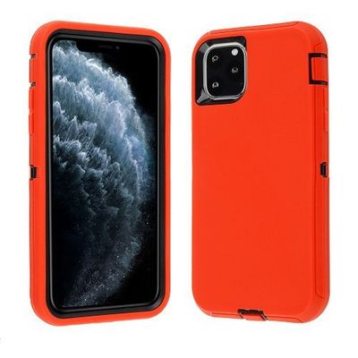 Apple iPhone 11 Pro Max Tough Pro Case with Holster Clip – Black PC Hard Cover & Red TPU Bumper for Ultimate Protection