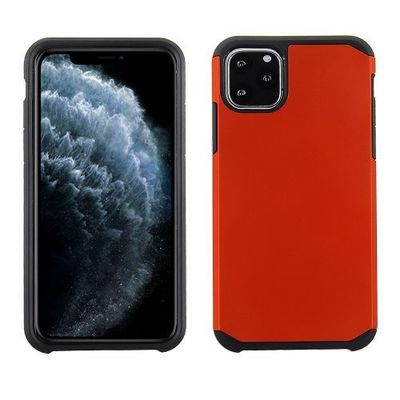 Apple iPhone 11 Pro Max Solid Red Honey Leather Back Cover on Black TPU Skin – Premium Protection with Stylish Design