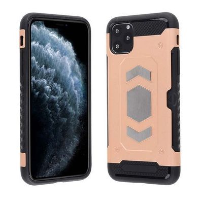 Apple iPhone 11 Pro Max Cube Rose Gold Dual Layer Magnetic Mount Case with Credit Card Holder – Stylish & Functional Protection