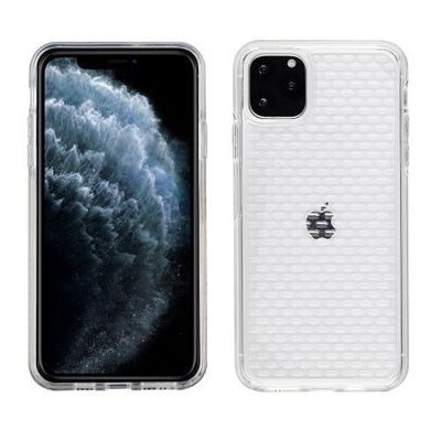 Apple iPhone 11 Pro Max Dashed Line Pattern Clear PC Hard Back Case with Clear TPU Bumper Edge – Stylish & Protective Design