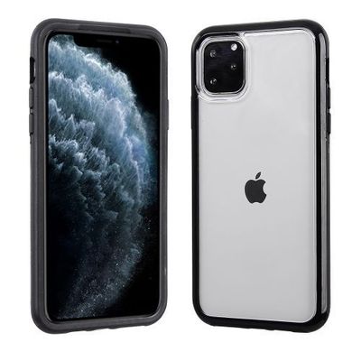 Apple iPhone 11 Pro Max Clear PC Hard Back Cover with Black Protective Bumper Edge – Sleek, Durable Protection