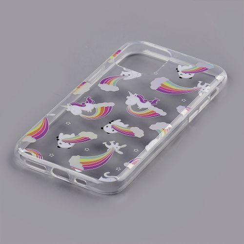Apple iPhone 11 Pro Max Holographic Rainbow Animals Pattern on Clear PC Back Case with Clear TPU Edge – Unique & Stylish Protection