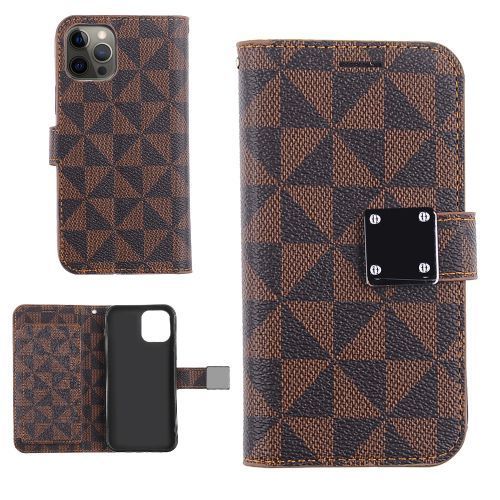 Apple iPhone 11 Pro Max Brown & Black Modern Pattern Canvas Wallet Case with Hidden Double Fold Credit Card Pouch & TPU Cover – Stylish and Practical Protection Apple iPhone 11 Pro Max Brown & Black Modern Pattern Canvas Wallet Case with Hidden Double Fold Credit Card Pouch & TPU Cover – Stylish and Practical Protection