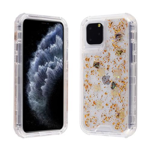 Apple iPhone 11 Pro Glitter & Marble Flakes Clear Hybrid Case – Stylish, Protective Design