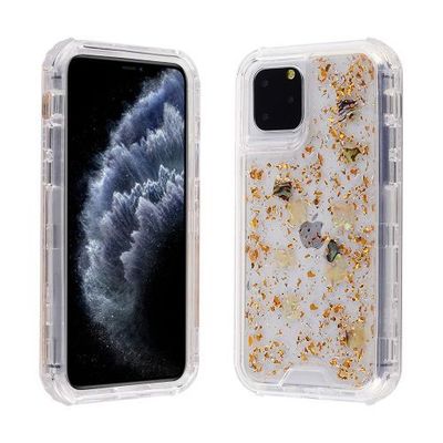 Apple iPhone 11 Pro Glitter & Marble Flakes Clear Hybrid Case – Stylish, Protective Design