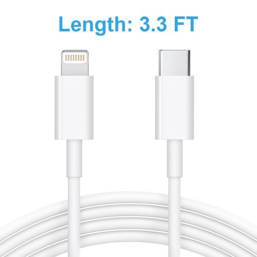White 3.3ft Type C to iPhone Round Rapid Charging Cable – Fast Charging, Premium Packaging