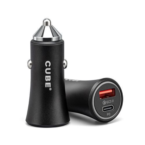 Black 38W Quick Charge USB & PD Car Metal Charger – Fast Charging, Premium Packaging