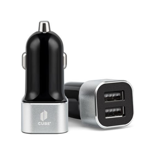 Fast Charge Dual USB & PD Car Charger - Available in White/Silver, White/Gray, and Black/Silver - Premium Packaging