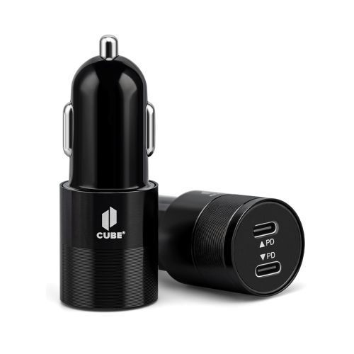 Black 40W Fast Charge Dual PD Car Charger - Premium Packaging