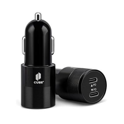 Black 40W Fast Charge Dual PD Car Charger - Premium Packaging