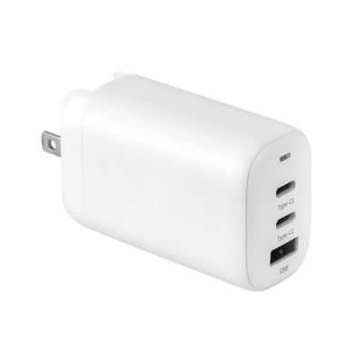 White 3-Port 65W Type C Compact Fast Home Charger