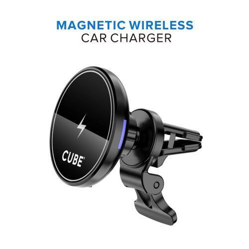 Black Fast Magnetic Wireless MagSafe Car Charger