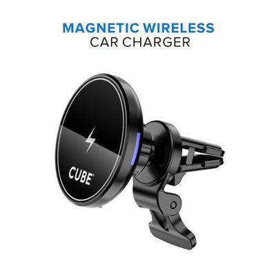 Black Fast Magnetic Wireless MagSafe Car Charger