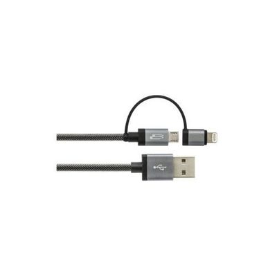 Power Rev Micro USB Charge & Sync Cables with Switch Tip - Micro USB & MFI Lightning Cable - BT48332