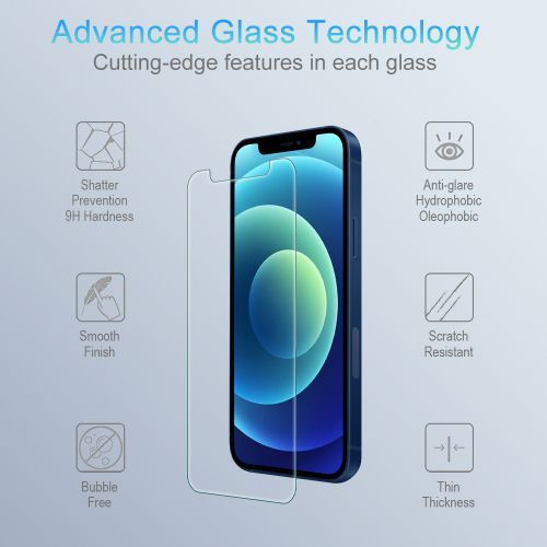 Apple iPhone 12 (6.1) Tempered Glass Screen Protector - Shock-Absorbent Processed Glass