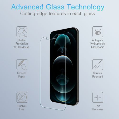 Apple iPhone 12 Pro Max (6.7) Tempered Glass Screen Protector - Shock-Absorbent Processed Glass