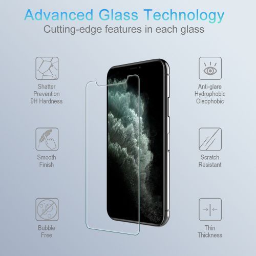 Apple iPhone 11 Pro / iPhone XS / iPhone X Tempered Glass Screen Protector - Shock-Absorbent Processed Glass
