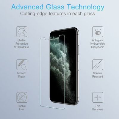 Apple iPhone 11 Pro / iPhone XS / iPhone X Tempered Glass Screen Protector - Shock-Absorbent Processed Glass