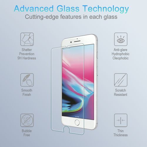 Apple iPhone 8 Plus / iPhone 7 Plus / iPhone 6s Plus / iPhone 6 Plus Tempered Glass Screen Protector - Shock-Absorbent Processed Glass
