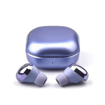 Purple Earbuds with Charging Dock - Pro5 - Stylish Sound, Comfort & Reflective Top