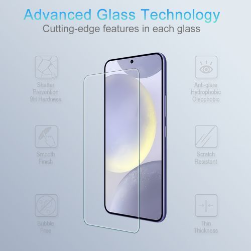 Samsung Galaxy S24 Plus / S25 Plus Tempered Glass Screen Protector – Shock Absorbent & Scratch Resistant