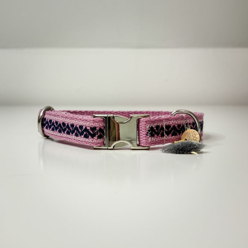 besticktes Hundehalsband ""Rose""