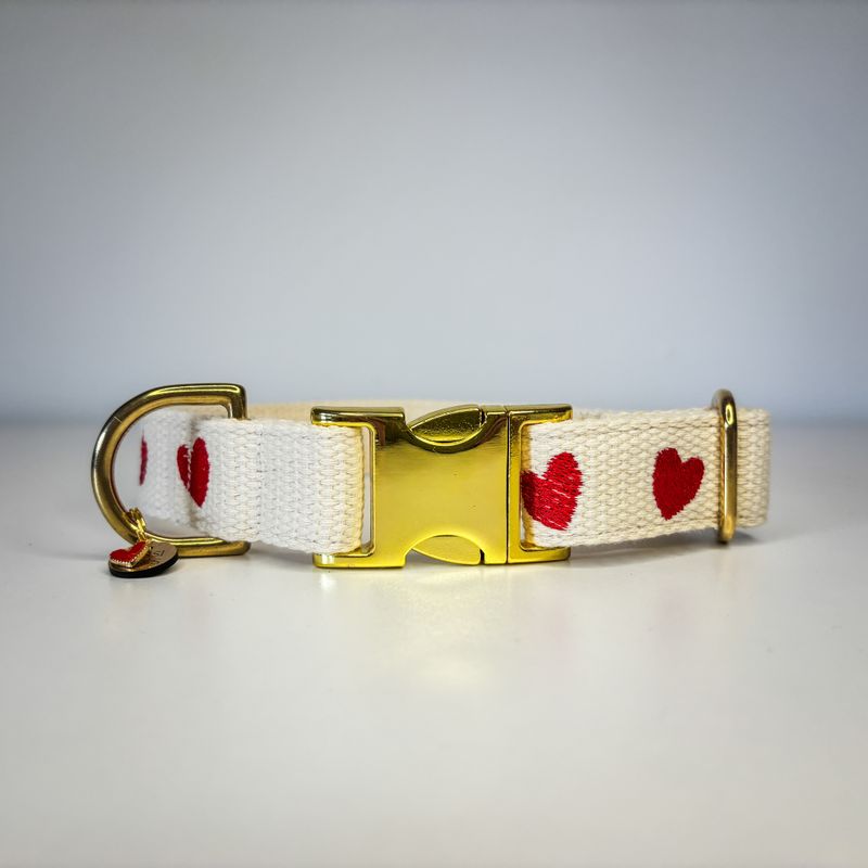 Motiv besticktes Hundehalsband "Nature heart"