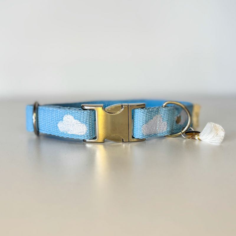 Motiv besticktes Hundehalsband "Cloud Sky Blue"