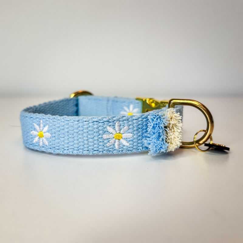 Motiv besticktes Hundehalsband "Nature Daisy"