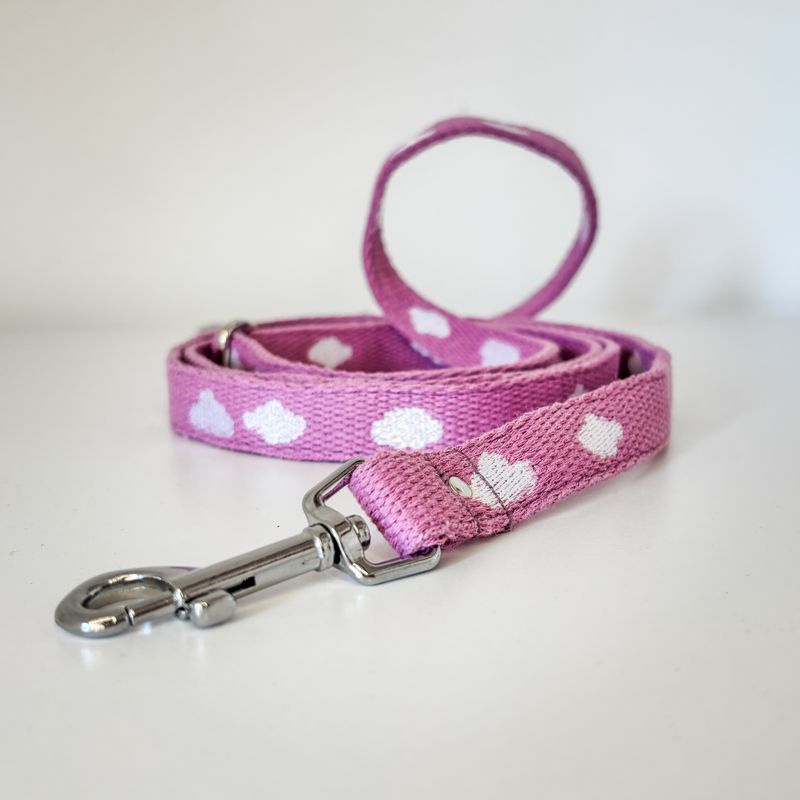 Motiv bestickte Hundeleine "Cloud Rose"