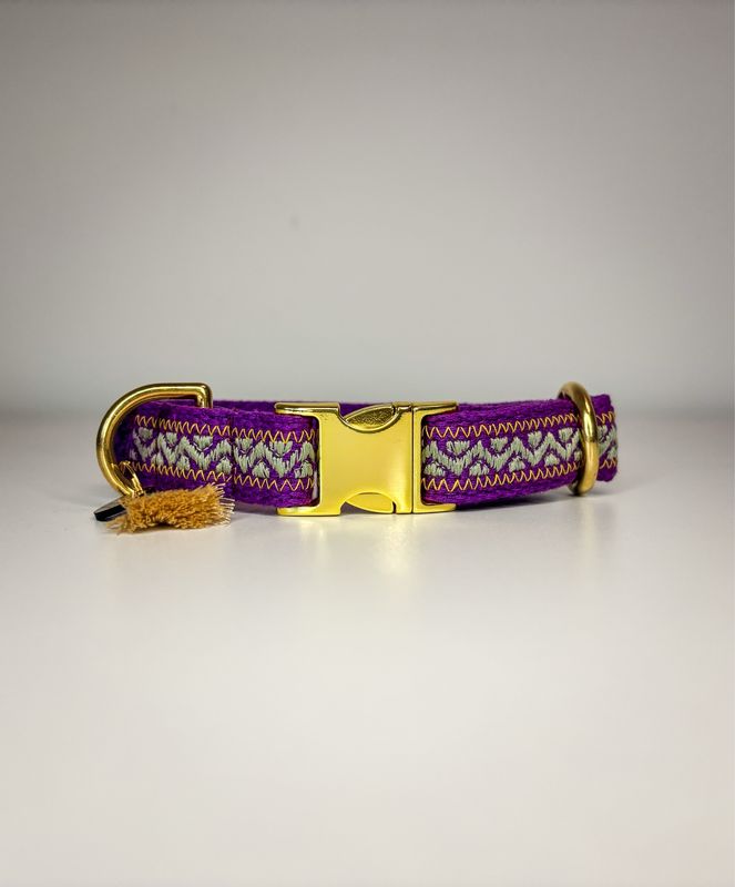 besticktes Hundehalsband "Nature Purple Heritage“