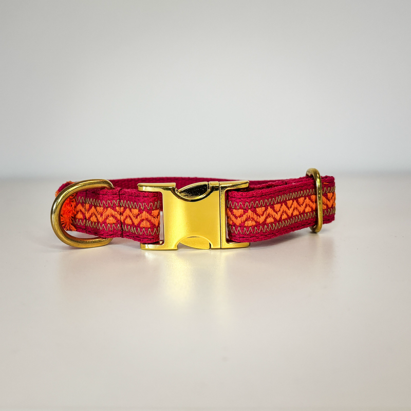 besticktes Hundehalsband "Nature Pink Ibiza“