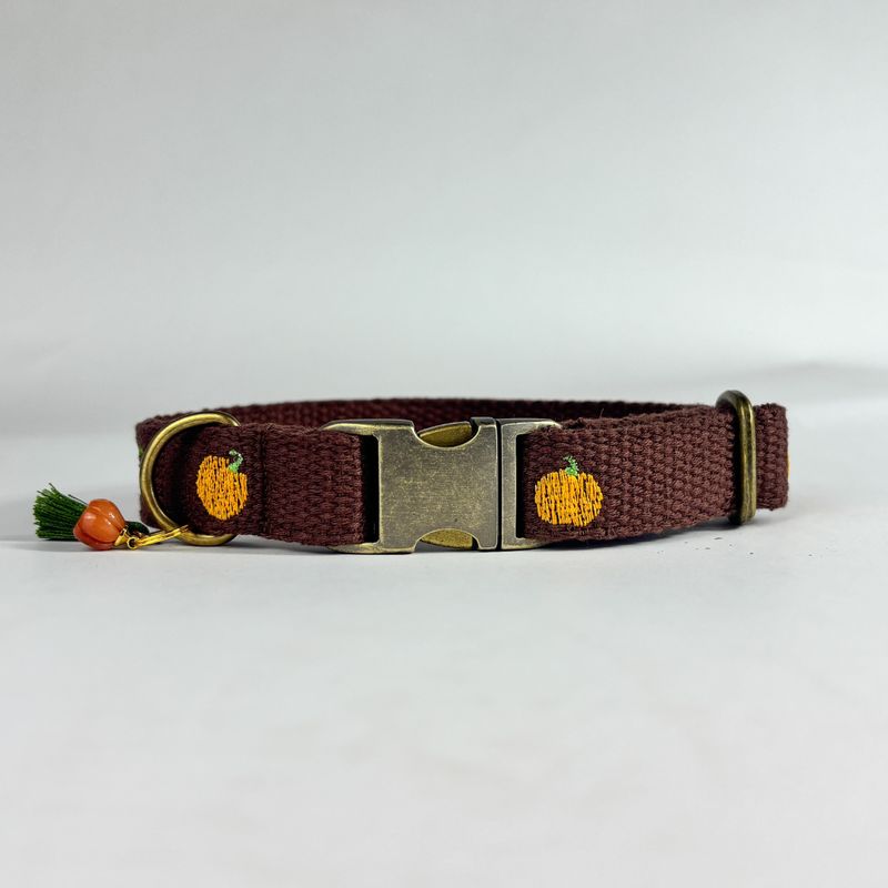 Motiv besticktes Hundehalsband "Pumpkin"