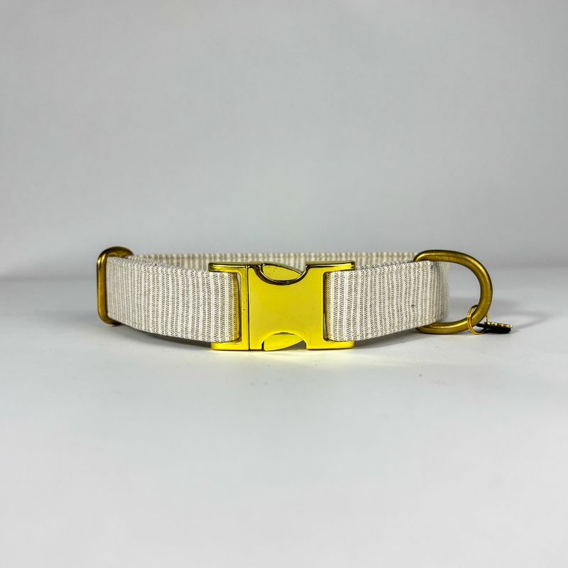 handgefertigtes Halsband "Creme Stripe"