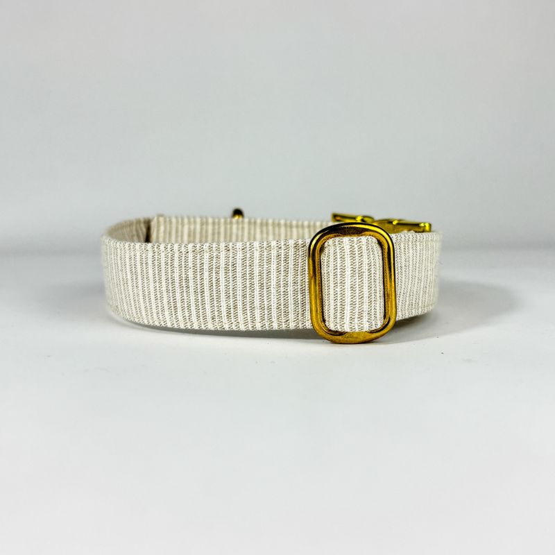 handgefertigtes Halsband "Creme Stripe"
