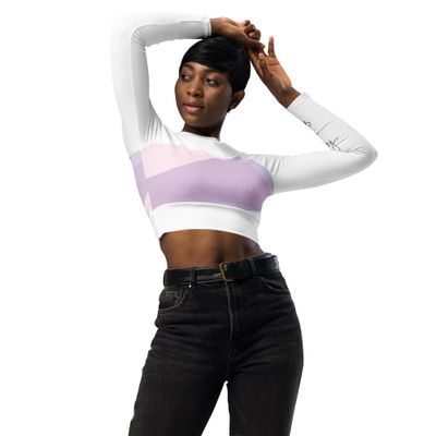 Recycled long-sleeve crop top - BETA VIBES