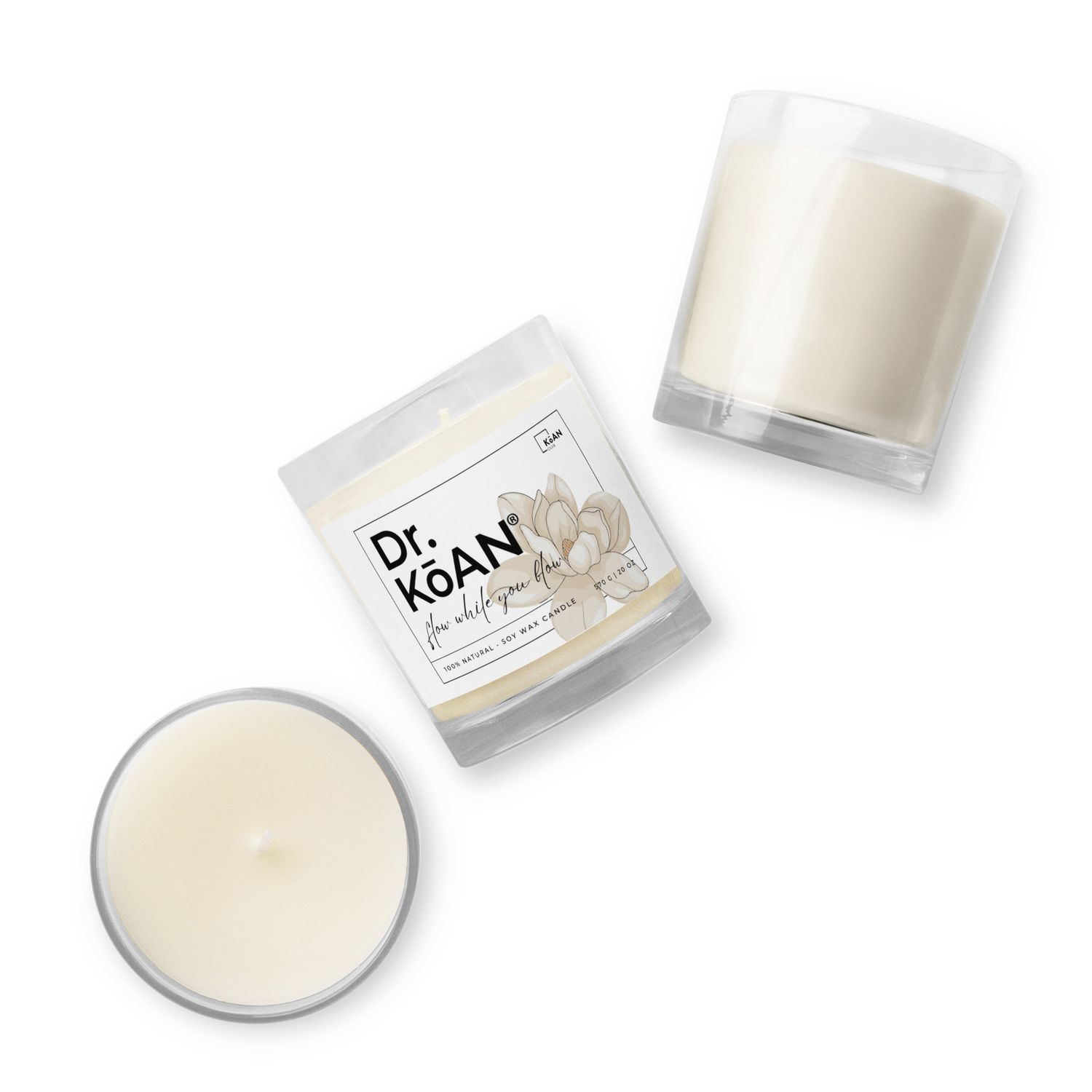 Glass jar soy wax candle