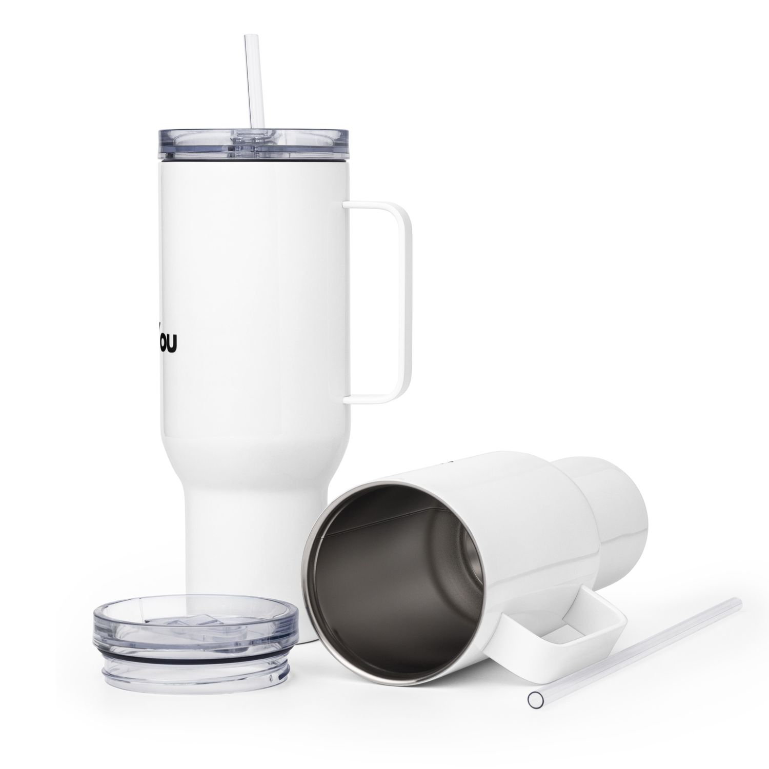 Travel mug with a handle