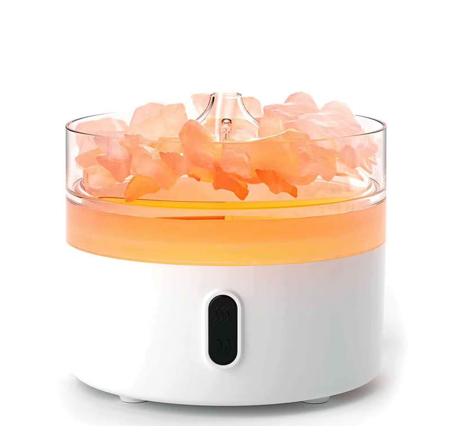 Difusor de Aroma de Sal del Himalaya - Luz Nocturna - USB-C - Efecto Llama (Sal incluida)