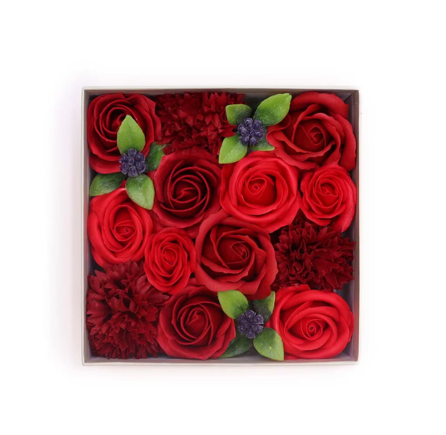 Caja Cuadrada - Rosas Rojas Clásicas