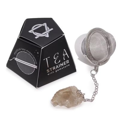 Colador de té de piedras preciosas de cristal crudo - Cuarzo ahumado