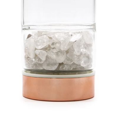 Botella de cristal para te - oro rosa - Cuarzo roca