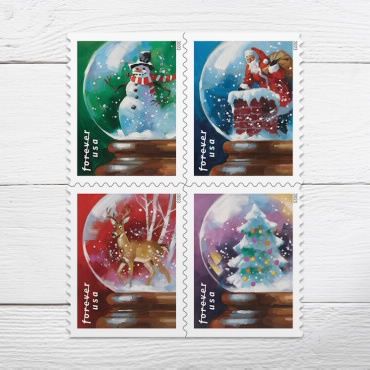 Snow Globes Stamps, Book of 20