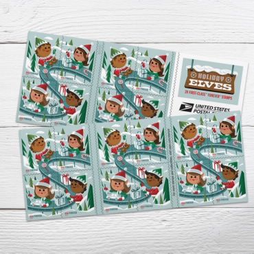 Holiday Elves Stamps, Book of 20