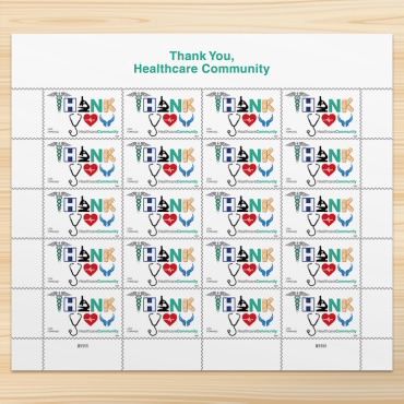 Thank You, Healthcare Community Stamps, Sheet of 20