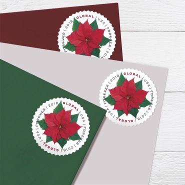 Global Poinsettia Stamps, Sheet of 10