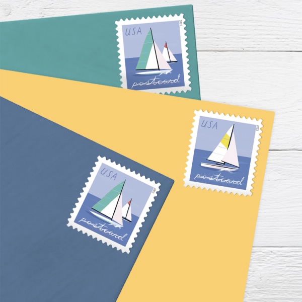 Sailboat Postcard Stamps, Sheet of 20