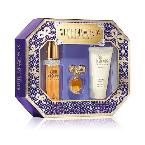 Elizabeth Taylor White Diamonds Women's Perfume Set, Body Lotion, Eau de Toilette & Parfum Replica, 3 Piece Set